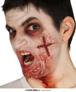 Cicatrice Latex Croix Cousue Avec Colle