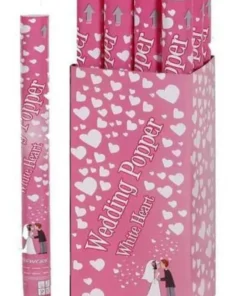 Canon à Confettis Coeur Blanc 40 Cm