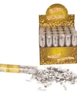 Canon à Confettis Métal Argent 20cm