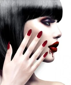 Boite De 12 Faux Ongles Rouges Avec Adhésifs