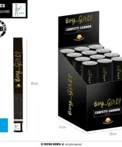 Canon à Confettis Bleu Et Or Garçon 40 Cm