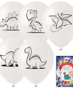 Kit 5 Ballons à Colorier Dinosaures