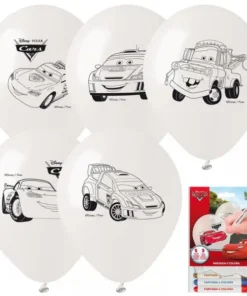 Kit 5 Ballons à Colorier Cars