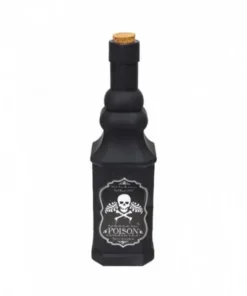 Bouteille Noire En Verre Poison 24cm