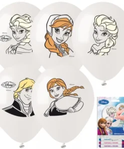 Kit 5 Ballons à Colorier Reine Des Neiges